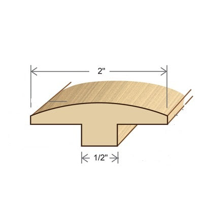 2" Flex T Molding (can flex to a 40" radius, stocked in 96" and 140" lengths - please contact if you need a true 12 foot (144") long piece)