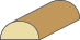 1/2 X 1 Half Round