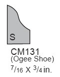 7/16" x 3/4" flex base shoe/ogee shoe - stocked in 12' lengths for quick shipping