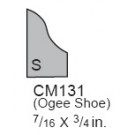 7/16" x 3/4" flex base shoe/ogee shoe - stocked in 12' lengths for quick shipping